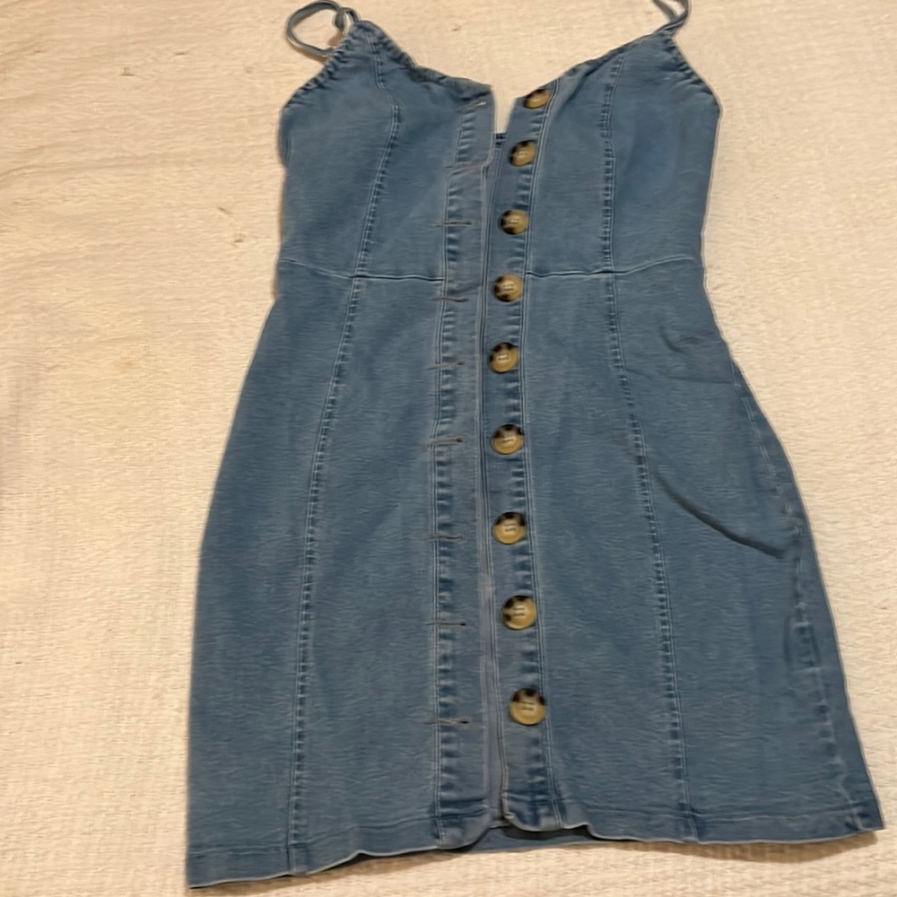 Denim button down dress